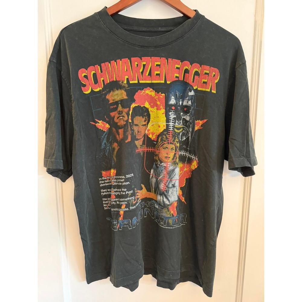 American Classics Shirt Mens M Terminator Schwarzenegger Graphic Tee Acid Wash